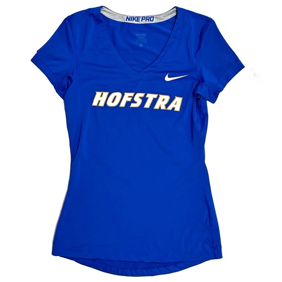 Nike Tops - Hofstra University Nike Pro V-Neck Short Sleeve Shirt Women’s Small Royal Blue